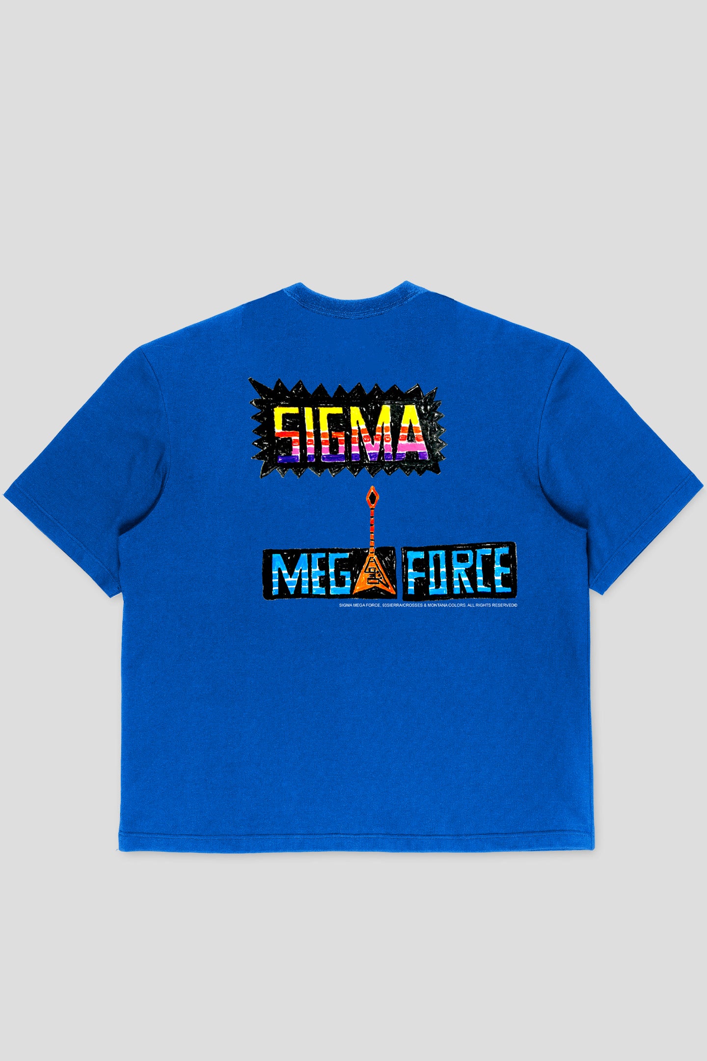 Blue graffiti t-shirt 93 Sierra Crosses MTN Colors 
