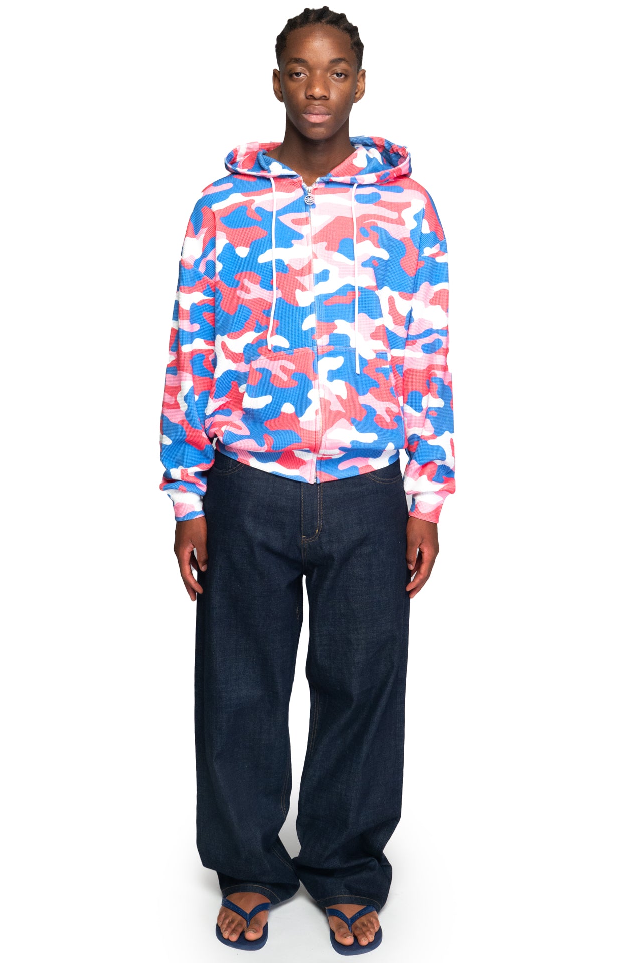 Pink Camo Thermal Zip Hoodie