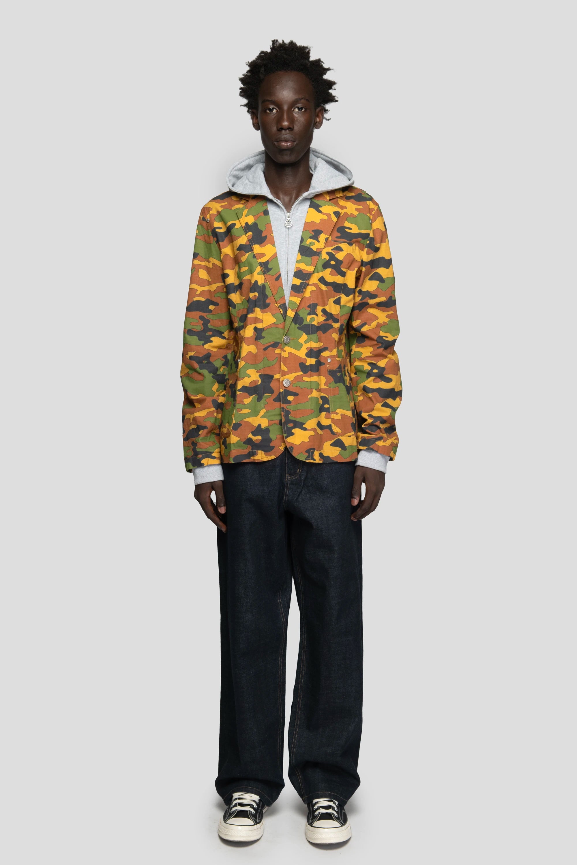 Camo Hooded Ripstop Blazer