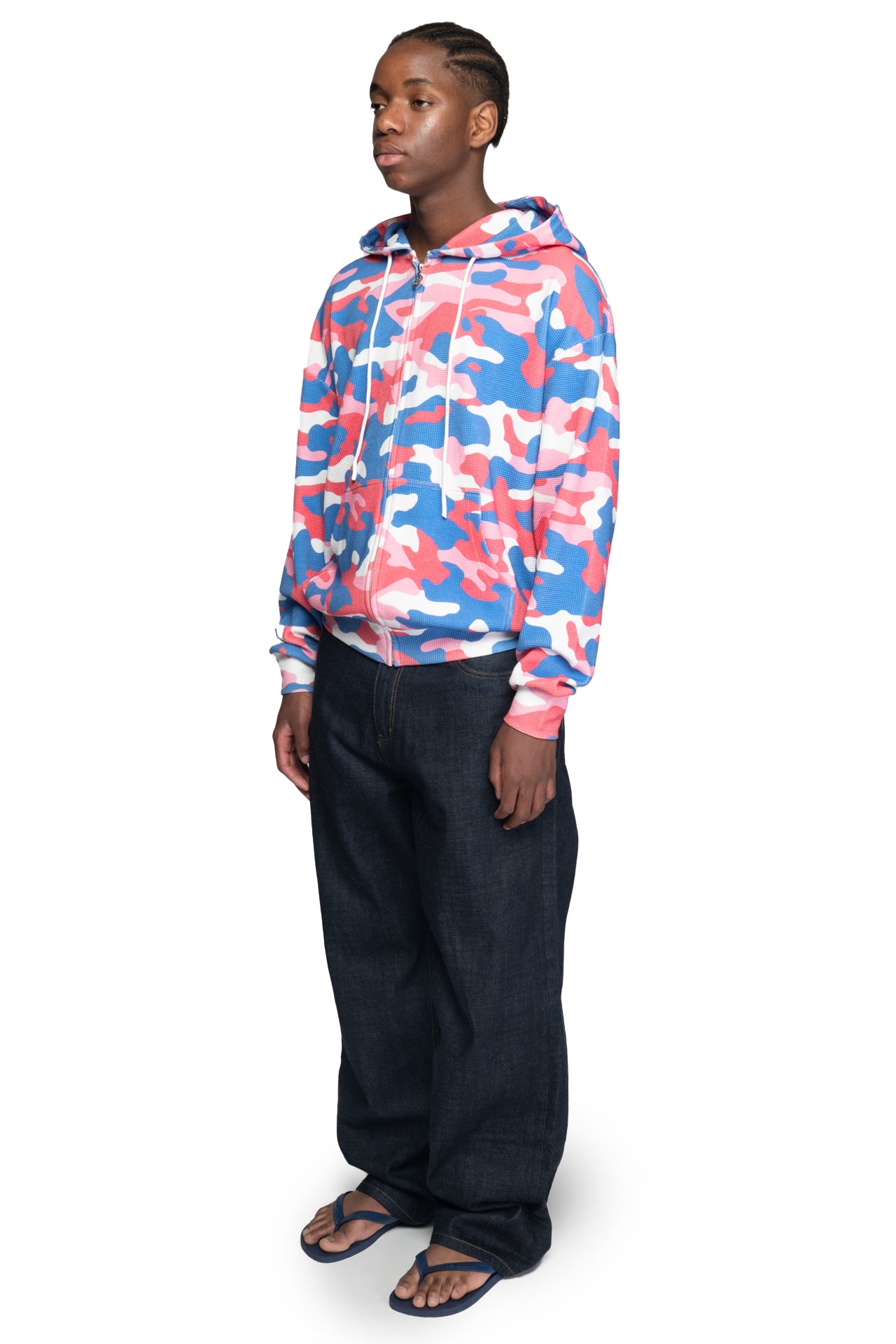 Pink Camo Thermal Zip Hoodie