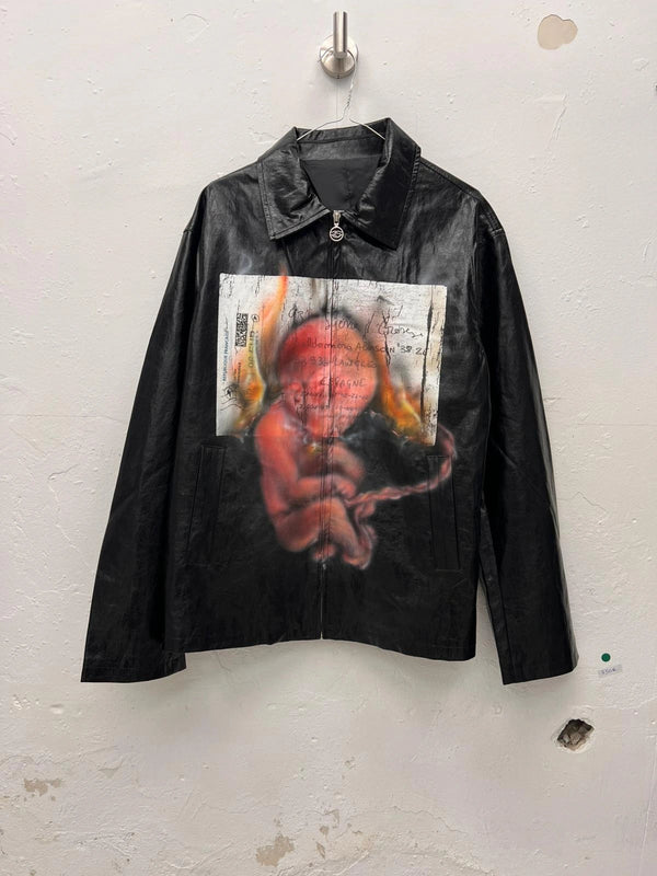 Kevin Mejía Crinkled Letter Jacket