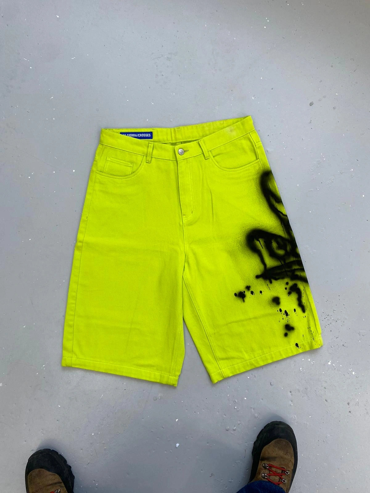 Airbrush painted custom shorts by Kevin Mejia