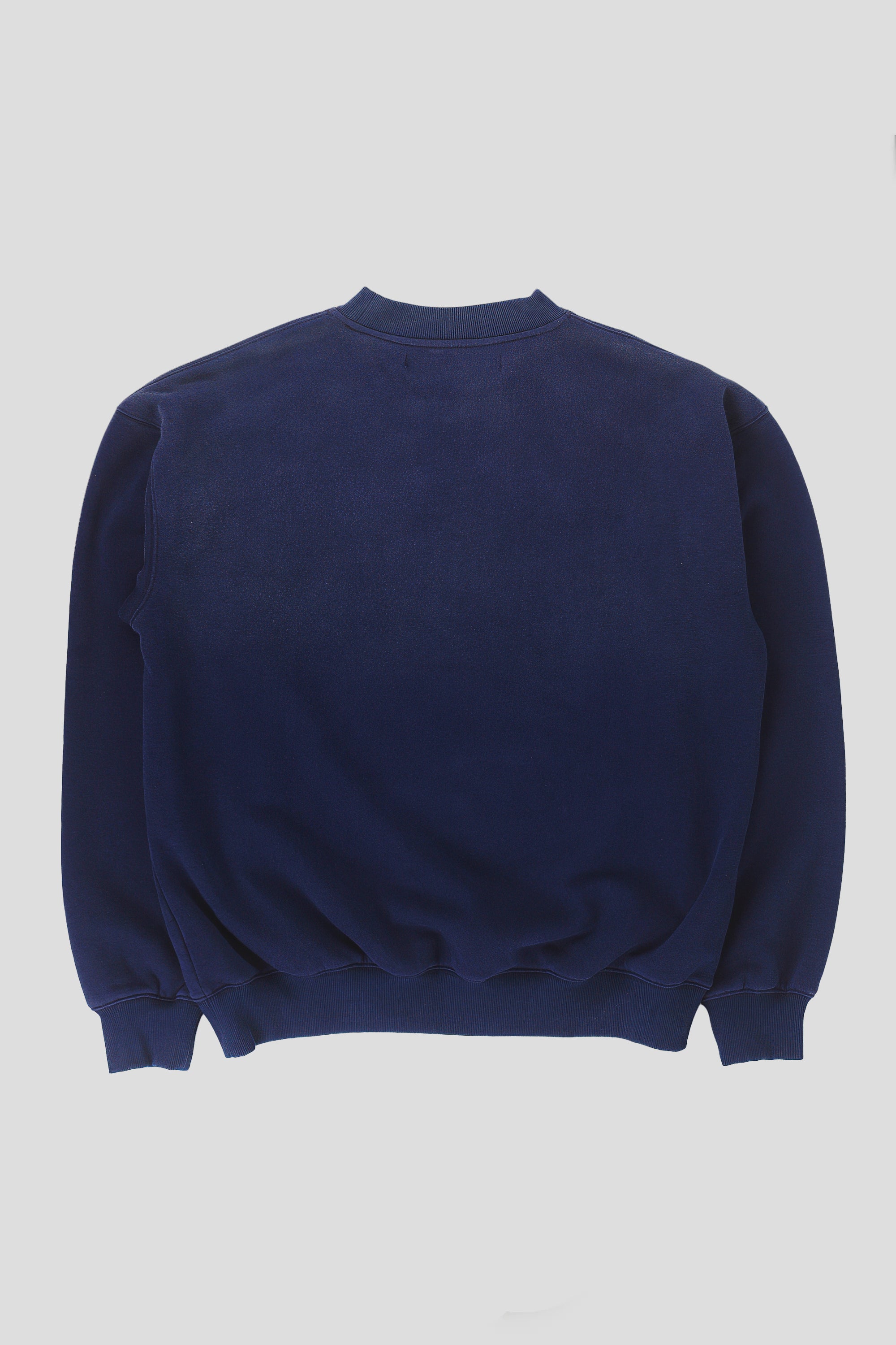 Militar style navy blue crewneck with faded details back view 93 sierra crosses