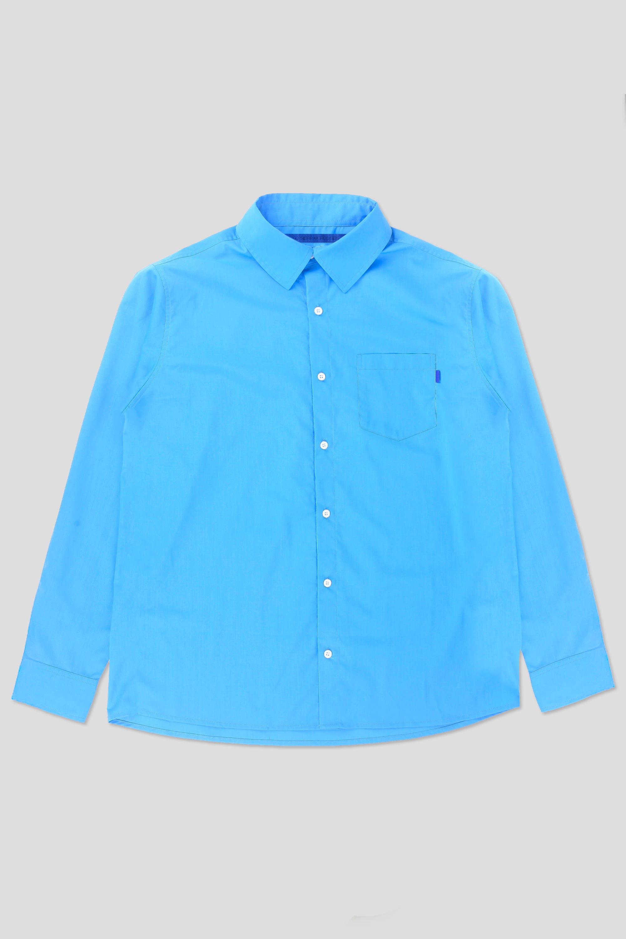 Poplin blue working shirt 93 sierra crosses front view