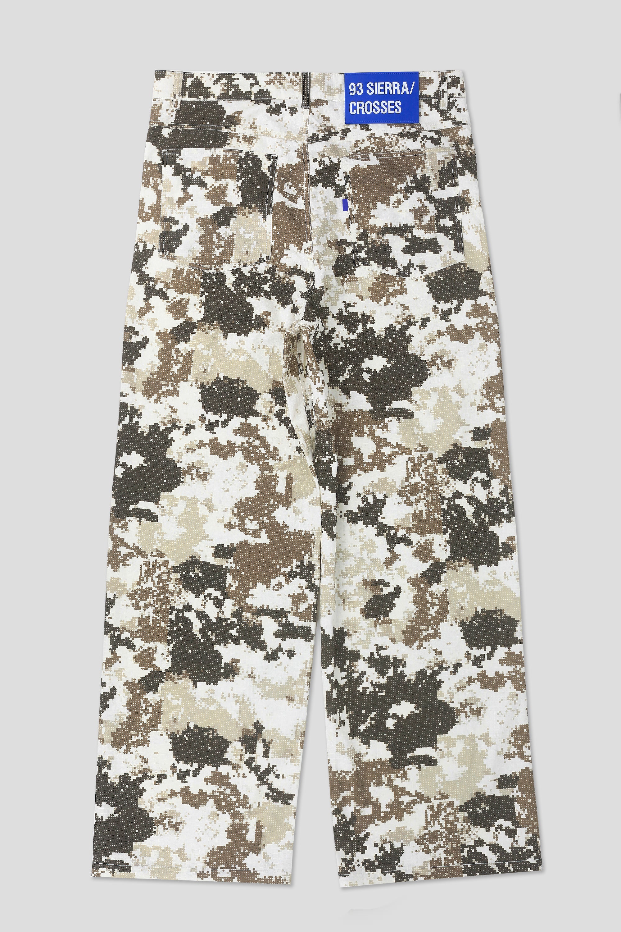 Snow themed digital camo pants back view 93 sierra crosses