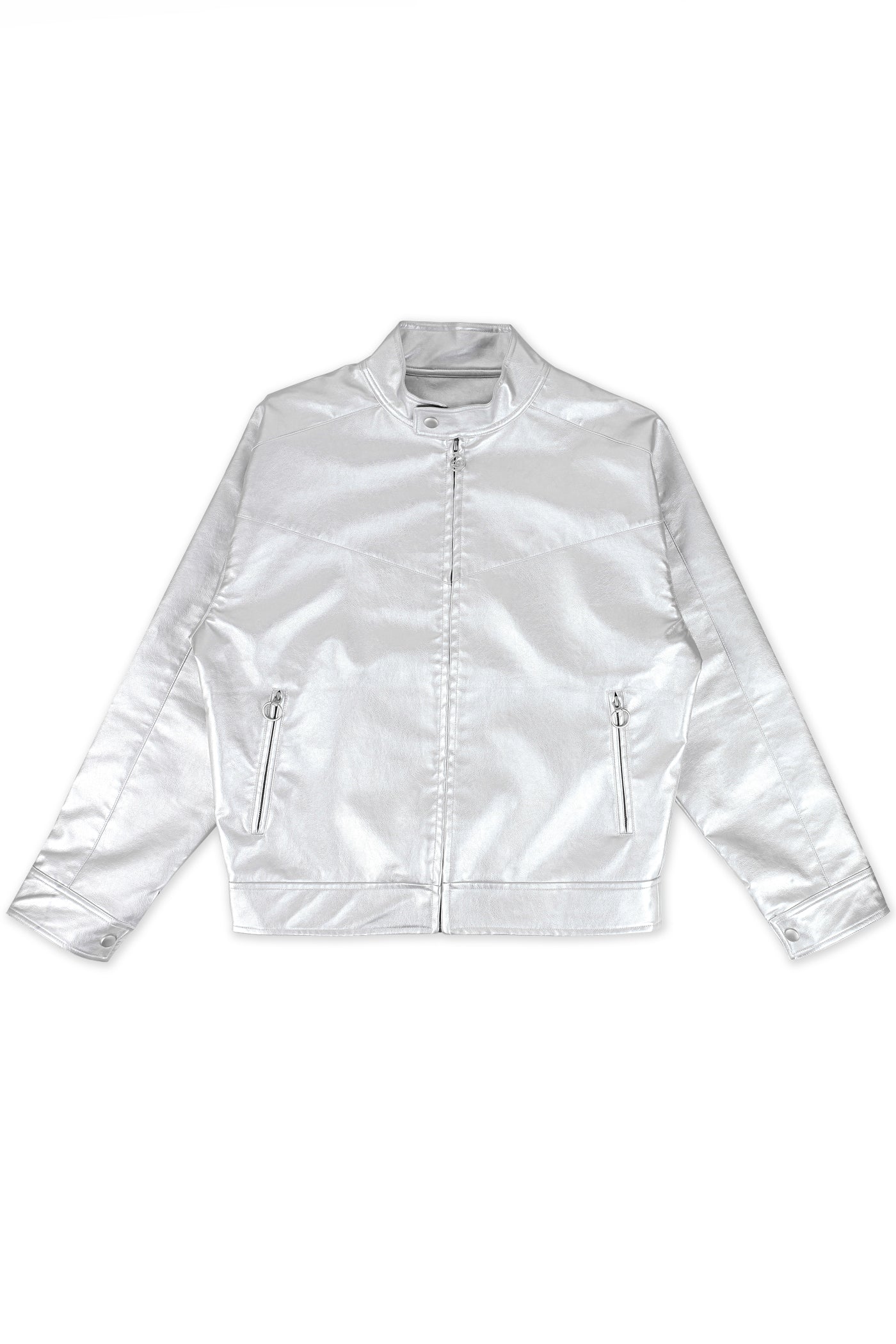 Silver Vegan Leather Jacket - 93 SIERRA/CROSSES