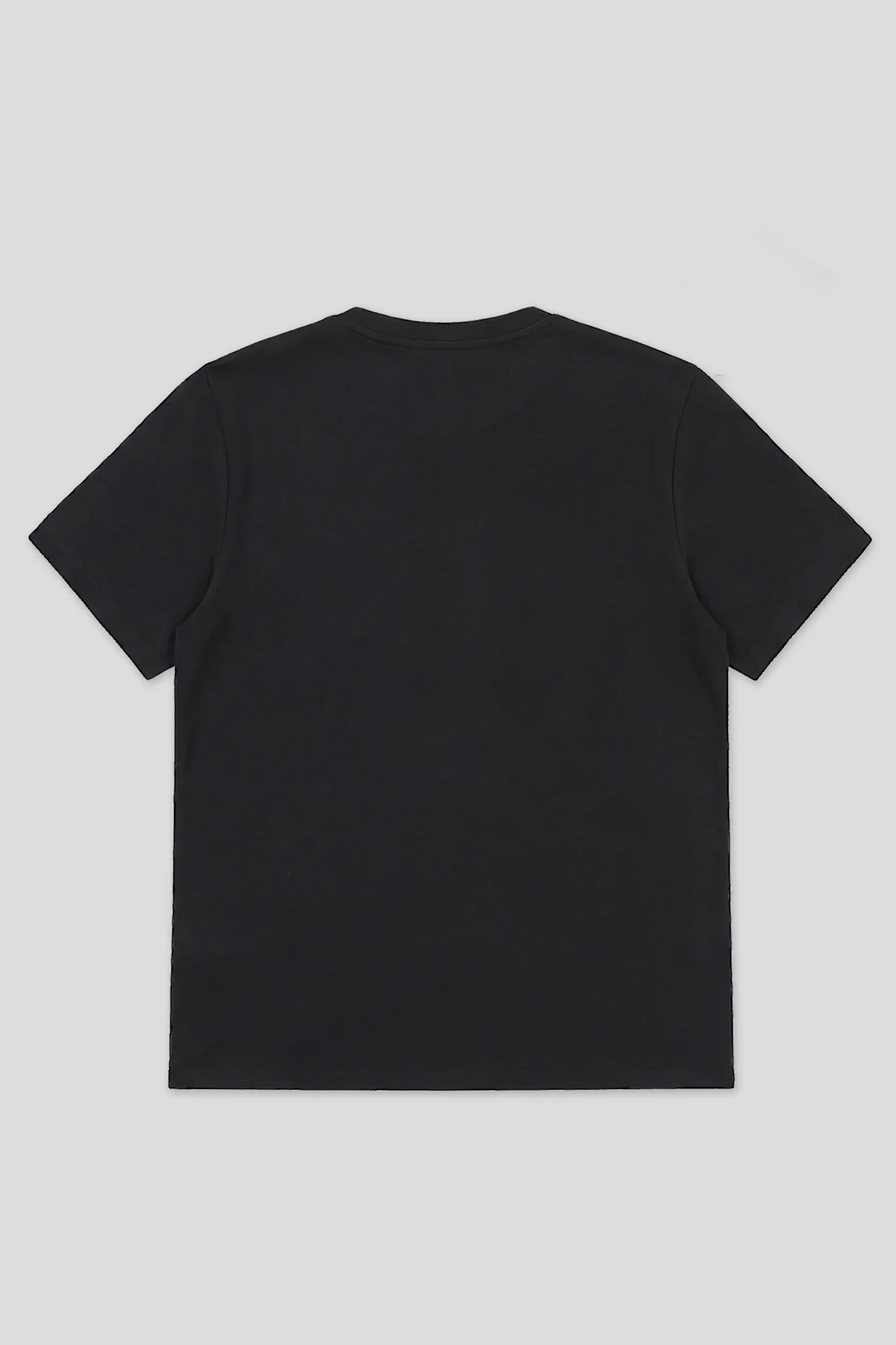 Black short sleeve cotton t-shirt, product back view 93 SIERRA/CROSSES