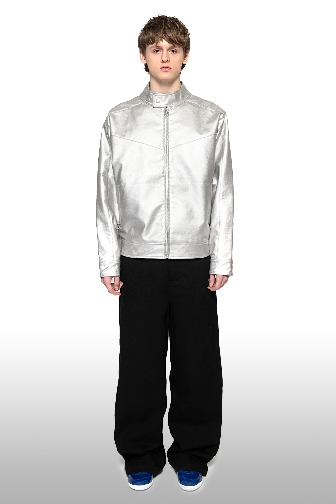 Silver Vegan Leather Jacket - 93 SIERRA/CROSSES