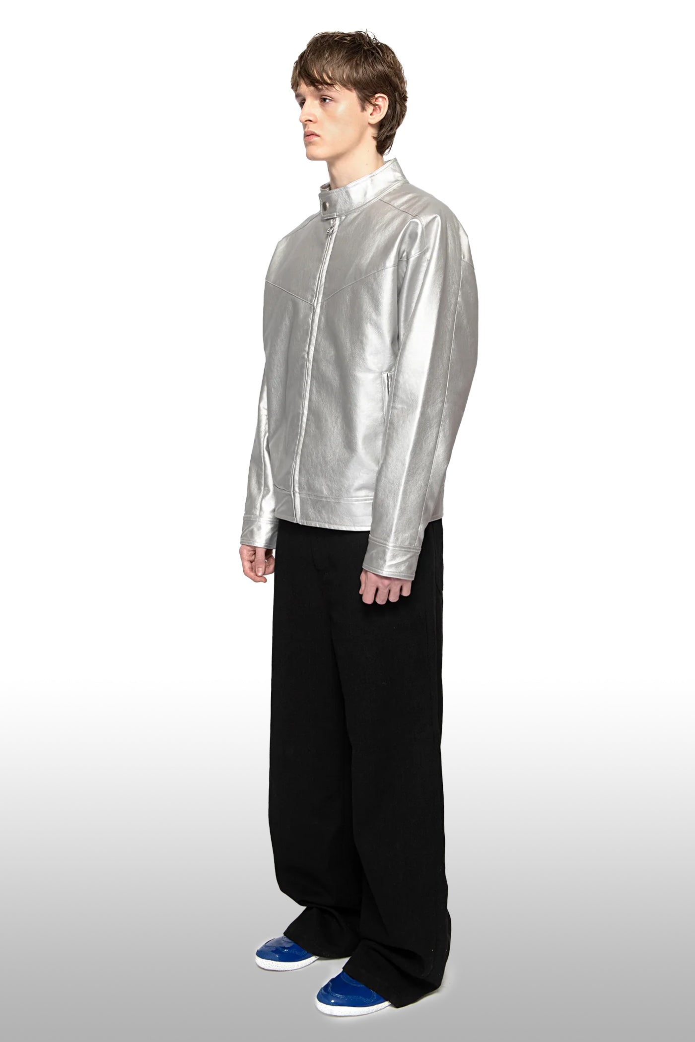 Silver Vegan Leather Jacket - 93 SIERRA/CROSSES
